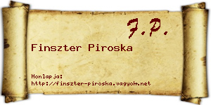 Finszter Piroska névjegykártya